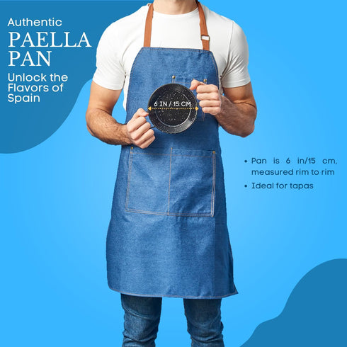 Garcima 6-inch Enameled Steel Paella Pan, 15cm...