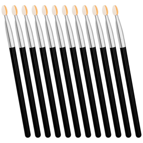 12 Pcs Long Eyeshadow Applicators Sponge Eyeshadow Brush Sets, Reusable Professional Makeup Brushes Set for Women, Eyeshadow Sponge Applicator Bru...