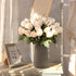Hawesome 3 Bunches Artificial Flowers Silk Roses Buds Realistic Bouquet Arrangement for Decoration Wedding Party Centerpieces (Champagne)...
