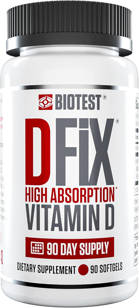 Biotest D Fix High Absorption Vitamin D3 5000 IU - 90 Day Supply - 90 Softgels...