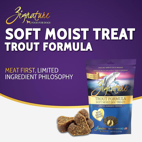Zignature Trout Soft Moist Treats for Dogs...