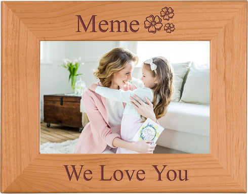 CustomGiftsNow Meme We Love You - Engraved Wood Picture Frame - Fits 4x6-inch photo...