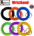 Pack of 6 Colorful Spring Spiral Wrist Coil Key Chain, Wristband Key Ring...