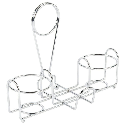G.E.T. 4-22735 Chrome Metal Two Compartment Condiment Caddy Metal Table Caddies Collection...