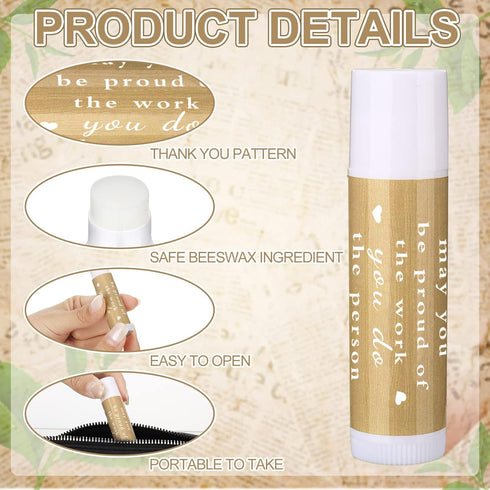 Demissle Thank You Gifts for Coworker Lip Balm Bulk Set Inspirational Appreciation Gifts Leaving Farewell Gifts Vanilla Ingredients Lips Care Prod...