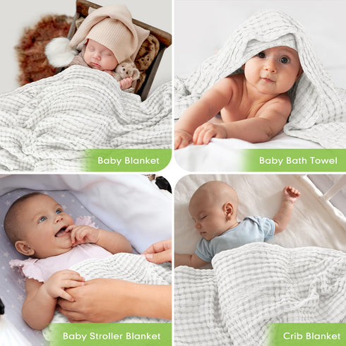 Maliton Cooling Waffle Baby Blanket for Boys Girls, Breathable Soft Cotton Baby Blankets, Neutral Nursery Swaddle Blankets, Lightweight Throw Blan...
