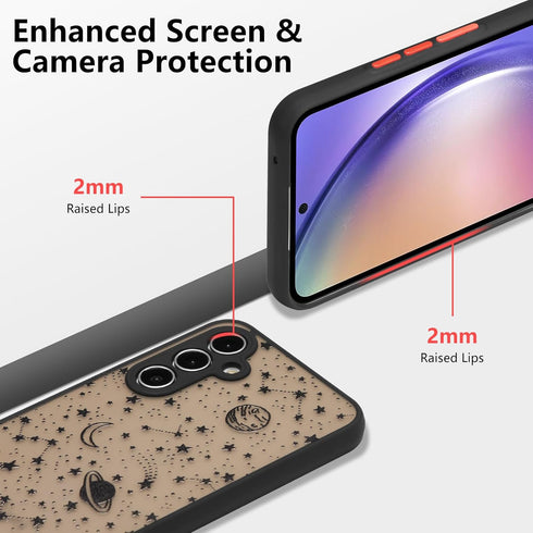 ZTOFERA Compatible with Samsung Galaxy A13 4G/5G,Galaxy A04S, Planet Sky Star Pattern Protective Phone Case Translucent Frosted Hard PC Back Case ...