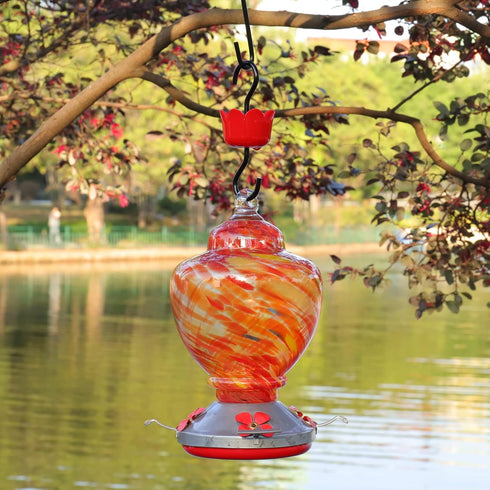 Ant Moat for Hummingbird Feeders, Hummingbird Feeders for Outdoors Hanging, Hummingbird Feeder Ant Guard 4 Hook with 4 Brushe, Red...