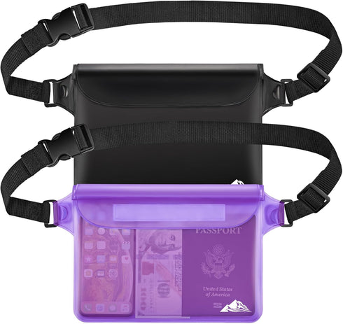 HEETA 2 Pack Waterproof Pouch, Screen Touch Sensitive Waterproof Dry Bag with Adjustable Waist Strap | Keep Your Phone and Valuables Dry | for Swi...