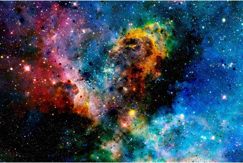AWERT 48x24 inches Galaxy Aquarium Background Cloud Stars and Colorful Cosmic Universe Fish Tank Background Mystery Space Terrarium Background...