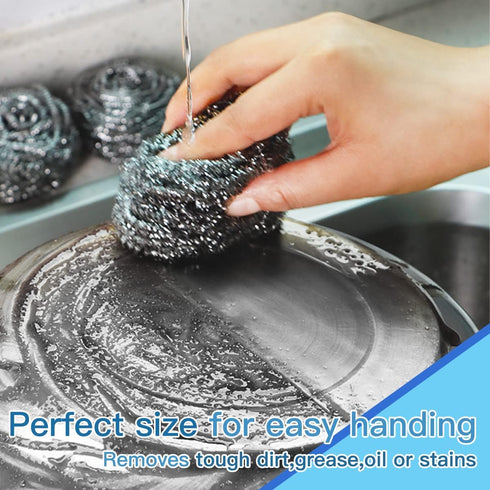 6pcs Stainless Steel Scrubber 2pcs Heavy Duty Scrub Sponges 1pcs Dish Clean Towel for Kitchens Bathroom and More...