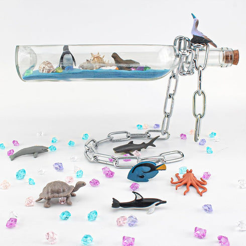 Mini Sea Creatures Toys for kids Pacific Ocean Animals Figures Marine Animal Toys 2-4 Inch Cake Topper Educational School Project for Kids Toddler...