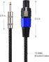 Cable Matters Premium Braided 12AWG 1/4 Inch TS to Speaker Cable 6 ft Compatible with Speakon NL4FC Port...