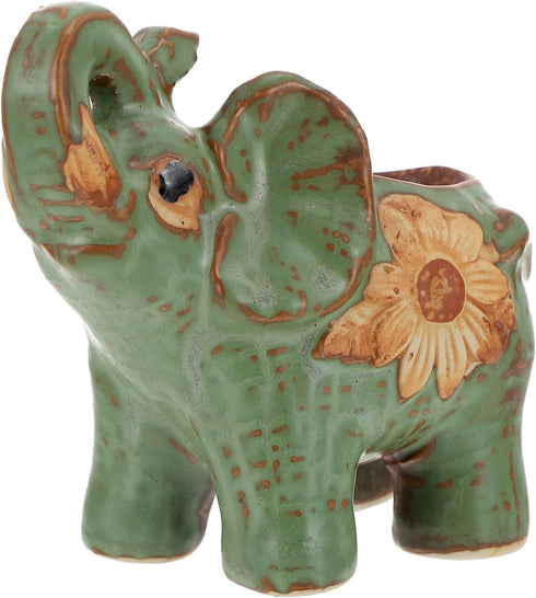 Veemoon Elephant Flower Pot Animal Plant Pots Cute Succulent Plant Pot Ceramic Cactus Pot Indoor Plant Container Glass Terrariums for Plants Succu...