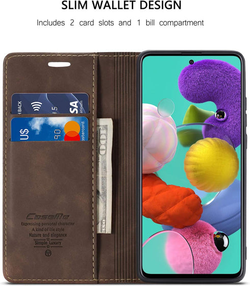 Samsung Galaxy A51 Wallet Case with Magnetic Stand Book Style Leather Flip Protective Case Wallet for Samsung Galaxy A51 4G 6.5 inch(Coffee)...