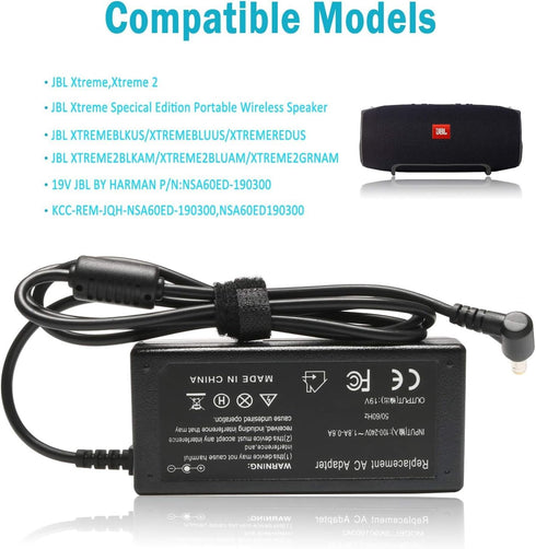 19V Charger for JBL Xtreme, Xtreme 2, Xtreme Portable, Extreme, Extreme 2, JBL Boombox 1 2 Wireless Bluetooth Boost TV Speaker Charger Power Cord...
