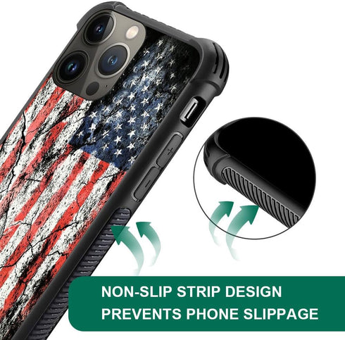 DJSOK Case Compatible with iPhone 15 Pro Max Case, Distressed Flag Case for iPhone 15 Pro Max Case for Man Boy Girl Dual Layer Shockproof Rugged C...