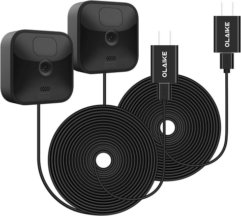 OLAIKE 2Pack 26ft/8m Weatherproof Power Micro USB Cable with Charger Adapter for Blink Outdoor Indoor 3rd Gen Camera & Blink XT/XT2, Long Cord Pow...