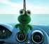 Handmade Frog Crochet Car Rear View Mirror Holder, Hanging Accessories Ornaments Cute Rearview Mirror Charm Decor, A Gift for Frog Lovers Car Hang...