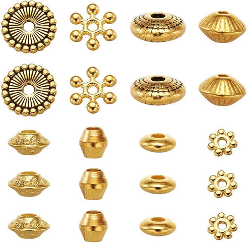 Craftdady Tibetan Antique Golden Spacer Beads with Cotainer Box(8 Styles, 320Pcs)...