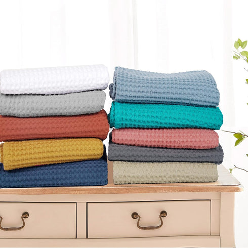 PHF 100% Cotton Baby Waffle Blankets -Lightweight Washed Soft Breathable Comfortable Swaddling Receiving Sleep Blankets - 30"x 40" Baby Toddler Bl...