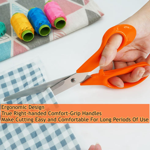 Scissors,8" Ultra Sharp Office Scissors All Purpose Ergonomic Design Comfort-Grip Handles Craft Scissors for Office Home Sewing Fabric School Stud...
