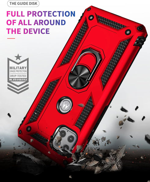Military Grade Drop Impact for Moto One 5G Ace Case Motorola One 5G Ace G 5G Case 360 Metal Rotating Ring Kickstand Holder Armor Heavy Duty Shockp...