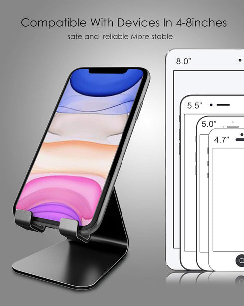 CreaDream Cell Phone Stand, Cradle, Holder, Aluminum Desktop Stand Compatible with Switch, All Smart Phone, iPhone 11 Pro Xs Max Xr X Se 8 7 6 6s ...