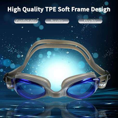 Water Gear Racer Anti-Fog Swimming Goggles - Great for Pool and Diving - Unisex...