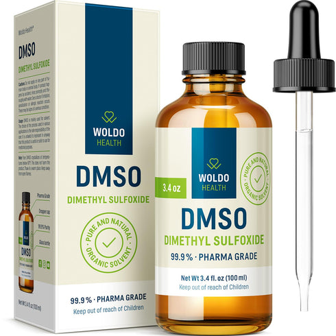DMSO (Dimethyl Sulfoxide) 99.9% Pharmaceutical Grade 3.38oz - Glass Bottle with Dropper...