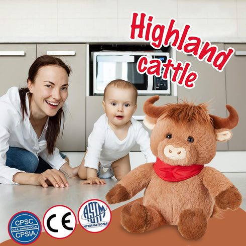 Houwsbaby 12" Highland Cow Stuffed Animal Scottish Highland Cow Plush Toys for Babies,Kids, Women Easter Valentine for Boys and Girls Women...