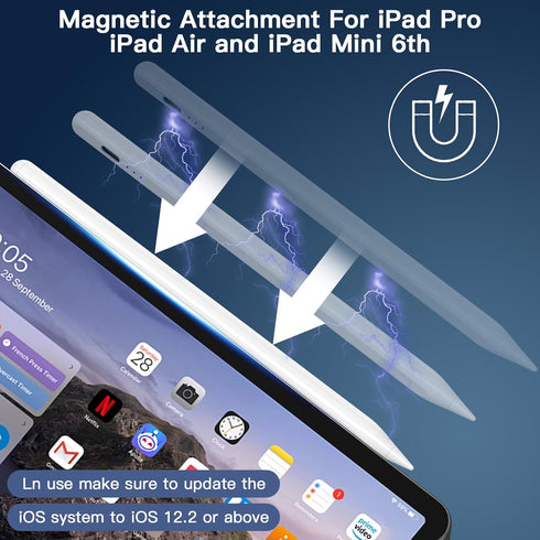iPad Pencil 2.5X Fast Charge,Low Latency,Compatible with 2018-2024 iPad 6th/7th/8th/9th/10th Gen,iPad Pro(M4),iPad Pro 11''/12.9'',Apple Pen for i...