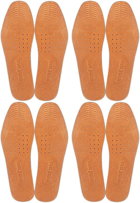 Absorbent Ultra Thin Pigskin Leather Insoles for Stinky Feet-Foot and Shoe Odor Inserts for Shoes-Cinnamon Inserts and Flats for Sweaty Feet and H...