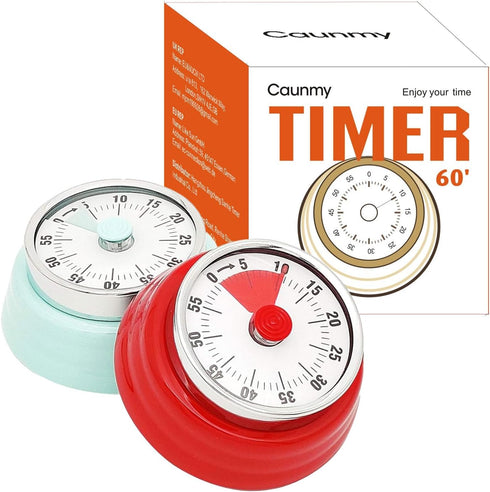 Mechanical Timer, Visual Countdown Timer, 60 Minutes Electronic Timer for Cooking, Classroom, Game, Study, Office, Magnetic Alarm Clock with Alarm...