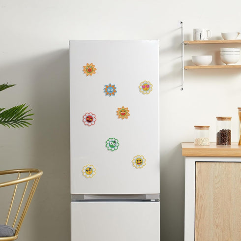 Tontut 8 Pcs Diamond Painting Magnet Fridge Stickers, Diamond Art Kits Floral Smiley Face Fridge Stickers, Diamond Art Crafts for Adult Beginners,...
