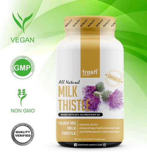 Fresh Nutrition Milk Thistle Capsules (10,000mg)...
