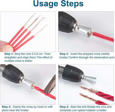 Wire Twister Tool for Drill, Drill Wire Twister, Wire Twisting Tool, Wire Nut Twister for Impact Electrician Wire Wrapping Spinners Tools Cable Wi...