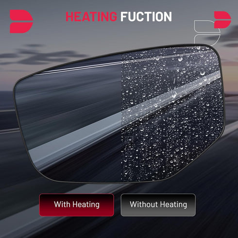 BDFHYK Driver Left Side Heated Mirror Glass Compatible with 2008-2012 Honda Accord Side View Exterior Mirror with Backing Plate, Replaces ?76253TA...