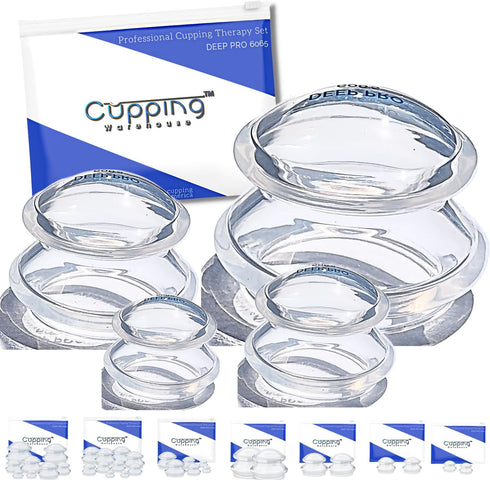 Cupping Warehouse Supreme 4 DEEP PRO 6065 Cup (4 Sizes) Cupping Therapy Sets Professional and Self Care Chinese Silicone Anti Cellulite Massage Su...