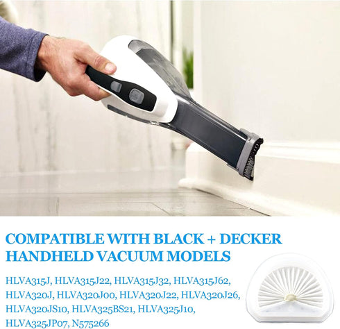 Improvedhand VLPF10 Filter Replacement Compatible with Black and Decker Dustbuster Hand Vacuum Replace Model # HLVA315J HLVA320J00 N575266 (4 Pack...