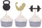 3 Patterns Weight Lifting Cupcake Toppers for Gym Theme Cross Fit Party Fitness Workout Decorations (24 Counts)...