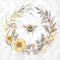 Boston International IHR 3-Ply Cocktail Beverage Paper Napkins, 20-Count, 5 x 5-Inches, Bee Wildflower Wreath...