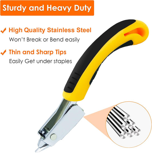 Staple Remover Staple Puller, Heavy Duty Staple Lifter Nail Puller Upholstery Tools for Furniture Carpet Floor Carton Wooden Case Home Office 2pcs...