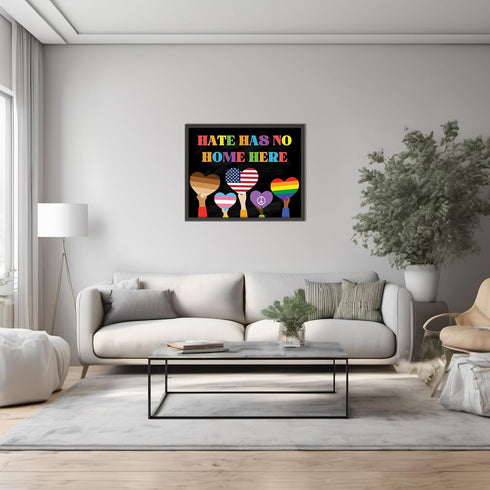 Posterizer 1 pcs-hate has no home here poster-Gay & LGBTQ Art-Motivational & Inspirational Gift for Queer, Bi, Lesbian-Gift for Teachers-School ...