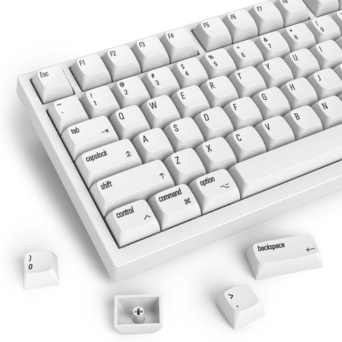 Guffercty kred 128 Keys XDA Profile Minimalist White Keycaps 75 Percent Dye-sub PBT Keyboard Caps with ISO Keys for MAC 60% 65% 75% 96% Mechanical...