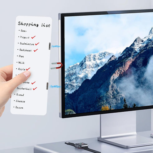 Monitor Memo Board, Magnetic Dry Erase Multifunction Whiteboard Monitor Side Panel, Desktop Memo Board with a Pen...