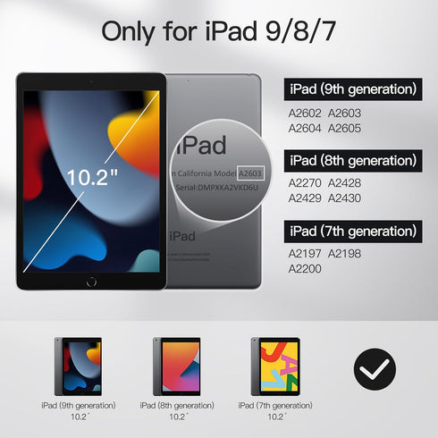 JETech Case for iPad 10.2-Inch (2021/2020/2019 Model, 9/8/7 Generation), Auto Wake/Sleep Cover (White)...