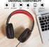 A10 On-Ear Headphones with Microphone, Lightweight Folding Stereo Bass Headphones with 1.5M No-Tangle Cord, Portable Wired Headphones for Smartpho...