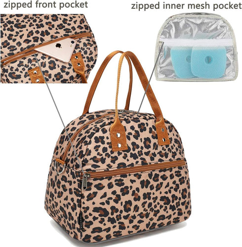 FlowFly Insulated Lunch Bag With Shoulder Strap for Women, Men, and Kids, Large and Reusable, Handle, Freezable Work and School Travel Tote and Me...