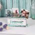 JACKCUBE DESIGN Multi-Photo Display Boho Tabletop Decor Wooden Double Side Memos, Cards, Gallery Display Block with 3 Wire Clips, Desktop Freestan...